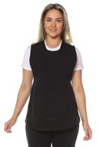 Bata de limpeza avental duplo com bolso e ajuste lateral