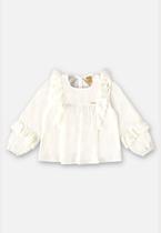 Bata de Manga Longa em Tricoline Infantil Menina Up Baby