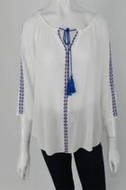 Bata Facinelli Bordada Com Detalhe Em Corda Branca