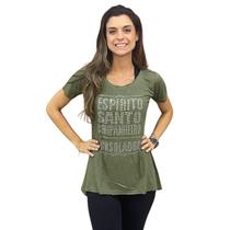 Bata Feminina Blusa Brilho Pedraria Cristã Gospel Evangélica