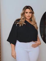 Bata Feminina Plus Size Blusa Com Elástico Ajustável Mula Manca Cropped Soltinha