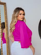 Bata Feminina Plus Size Blusa Com Elástico Ajustável Mula Manca Cropped Soltinha