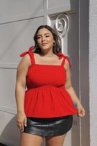 Bata Feminina Soltinha Blusa Plus Size Com Elástico Ajustável Candy Colors Verão 2025
