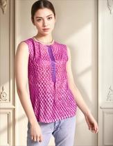 Bata Indiana Bordada, Em Seda, Manga Cavada, Cod.2230