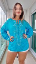 Bata Indiana Bordada Manga Longa Viscose cod 04 Bata Indiana Bordada Manga Longa Viscose cod 04