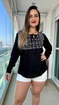 Bata Indiana Bordada Manga Longa Viscose Cod 15 Bata Indiana Bordada Manga Longa Viscose Cod 15