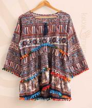 Bata Indiana Elefantes Flores Hippie Boho BFBA001