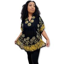Bata Indiana estilo Poncho Bordado Batik Plus Size PU 009 Bata Indiana estilo Poncho Bordado Batik Plus Size PU 009