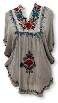 Bata Indiana Feminina Poncho Bordado Colorido Plus Size 001