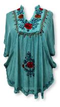 Bata Indiana Feminina Poncho Bordado Colorido Plus Size 001