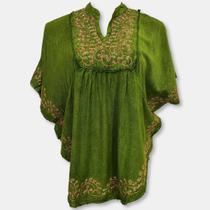 Bata Indiana Poncho Bordado Kaftan Plus Size 5600 -