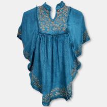 Bata Indiana Poncho Bordado Kaftan Plus Size 5600 -