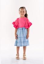 Bata Infantil para Menina em Tricoline e Meia Malha Up Baby