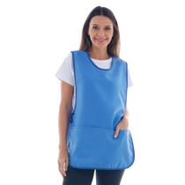 Bata Jaleco Avental Tecido Oxford com Bolsos Amarração e Ajuste Lateral Não Mancha com Cândida Babá Cuidadora Professora Limpeza Atendimento