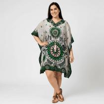 Bata Kaftan Feminina Indiana Curta Tradicional com Amarração na Cintura -