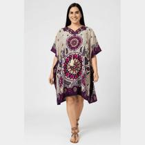 Bata Kaftan Feminina Indiana Curta Tradicional com Amarração na Cintura -