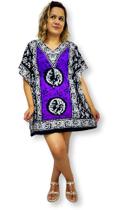 Bata Kaftan Indiana Estampa Batik Saída de Praia Plus Size Bata Kaftan Indiana Estampa Batik Saída de Praia Plus Size