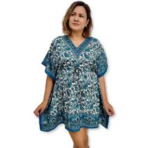 Bata Kaftan Indiana Estampada Arabesco e Flores