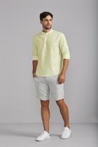 Bata Manga Longa Gola Padre Comfort Slub - Amarelo Bata Manga Longa Gola Padre Comfort Slub - Amarelo