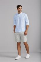 Bata Manga Longa Gola Padre Comfort Slub - Azul Bebê Bata Manga Longa Gola Padre Comfort Slub - Azul Bebê