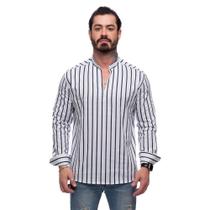 Bata Manga Longa Masculina Listrada Leve Final de Ano Bata Manga Longa Masculina Listrada Leve Final de Ano