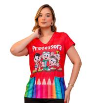 Bata Scrubs Feminino Professora 2 Bolsos Frontais (Pronta Entrega)