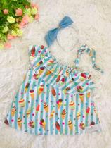 Bata Trapézio Doces Sorvete Tiara Super Luxo