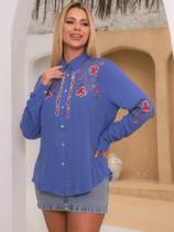 Bata tunica indiana bordada flores b233