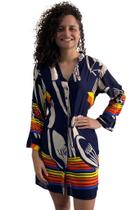 Bata Túnica Indiana Feminina Estampada Moda Chemise 378