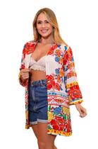 Bata Tunica Indiana Saida De Praia Bata Feminina Viscose 363