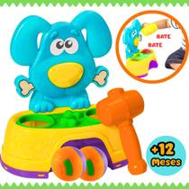 Bate Dog Martelo com 2 Bolinhas Chocalho Brinquedo Interativo e Colorido Para Bebês