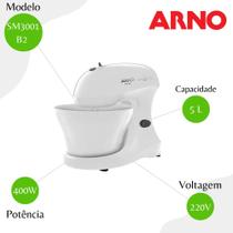 Batedeira Arno SM3001B2 SM00 Chef 5 Velocidades 5L Branco - 220V