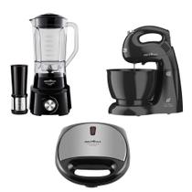 Batedeira Britânia Perola 550 Neve, Liquidificador Diamante 800 e Grill Crome, 220 Volts