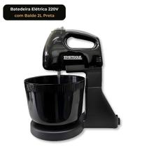 Batedeira Elétrica 250W com Tigela 2 Litros Batedores e Ganchos Preta 7 Velocidades 127V ou 220V Batedeira Elétrica 250W com Tigela 2 Litros Batedores e Ganchos Preta 7 Velocidades 127V ou 220V