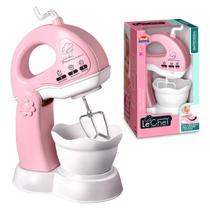 Batedeira Infantil Realista New Le Chef Rosa Brincando De Cozinha Menina Utensilio Com Manivela
