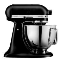 Batedeira kitchenaid artisan dosméstico com 10 velocidades 275w 127v black matte kea33cpana