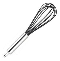 Batedor De Bolo Ovos Fouet Fuê Multiuso Culinário SIlicone E Inox Preto Mundiart Batedor De Bolo Ovos Fouet Fuê Multiuso Culinário SIlicone E Inox Preto Mundiart