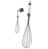 Batedor de clara fouet manual de inox cabo branco 14