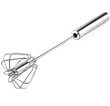 Batedor De Claras Semi-Automático Ovos Giratório Bolos Cremes De Aço Inox