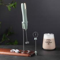 Batedor de leite Ruciko Recarregável de 3 Velocidades em Aço Inoxidável Verde