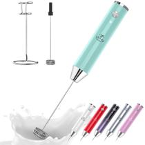 Batedor de leite Zulay Kitchen Lux recarregável de 2 velocidades azul celeste