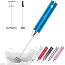 Batedor de leite Zulay Kitchen Lux recarregável de 2 velocidades azul