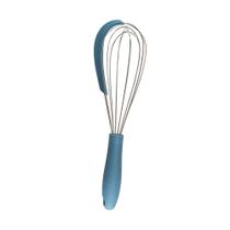 Batedor de Ovos com Raspador de Silicone E Metal Azul Oikos