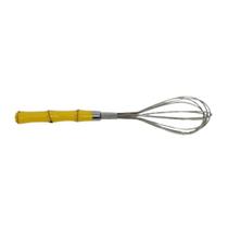 BATEDOR DE OVOS DE ACO INOX C/CABO DE PLASTICO BAMBU NATURAL 23,5cm - LYOR BATEDOR DE OVOS DE ACO INOX C/CABO DE PLASTICO BAMBU NATURAL 23,5cm - LYOR