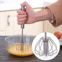 Batedor De Ovos Fouet Aço Inox Automático Giratório Manual Batedor De Ovos Fouet Aço Inox Automático Giratório Manual