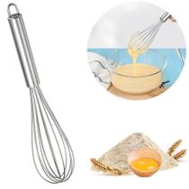 Batedor De Ovos Fouet Profissional Prateado De Aço Inox 30cm