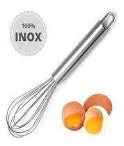 Batedor De Ovos Fouet Profissional Prateado De Aço Inox 31cm