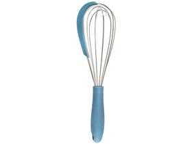 Batedor de Ovos Fuet C/ Raspador de Silicone 31cm Azul Oikos