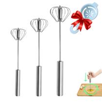 Batedor de ovos Jninexiu em aço inoxidável semiautomático prateado Batedor de ovos Jninexiu em aço inoxidável semiautomático prateado
