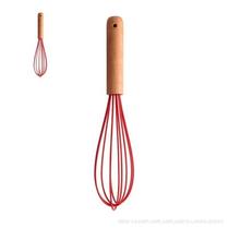 Batedor de Ovos Lyor Silicone Com Cabo Bambu